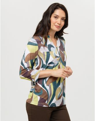 Blouse verte imprimée