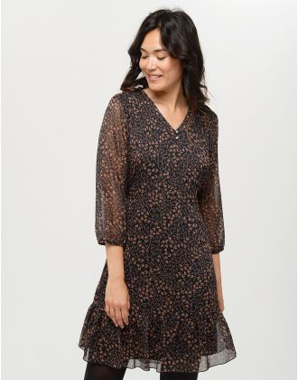 Robe fluide plissée noire