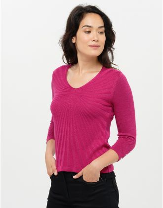 Pull rose irisé chic