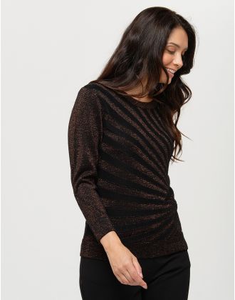 Pull noir cuivre irisé