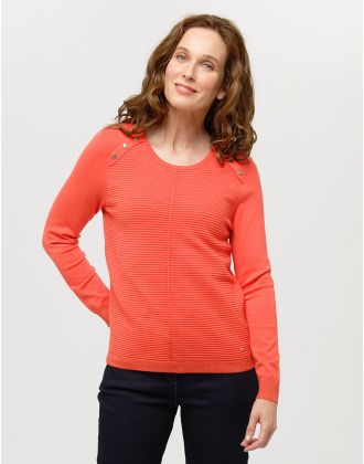 Pull orange rayures