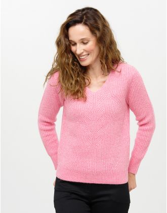 Pull col V rose