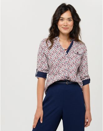 Chemisier coton fleuri
