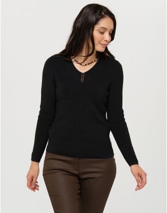 Pull irisé noir