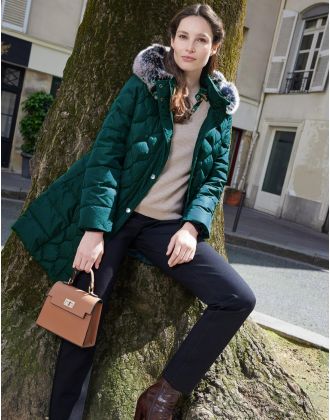 Doudoune longue vert