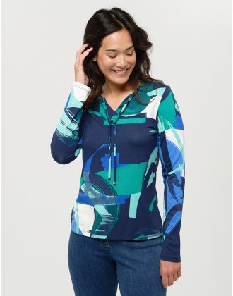 T-shirt imprimé bleu vert