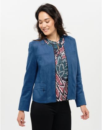 Veste suédine bleue