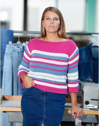 Pull 100% coton fuchsia