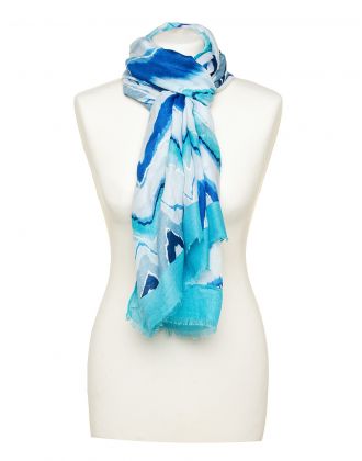 Foulard bleu imprimé
