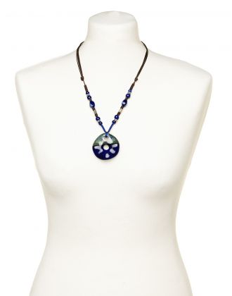 Collier céramique bleu