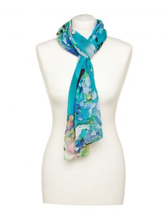 Foulard bleu imprimé