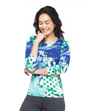 Pull imprimé vert