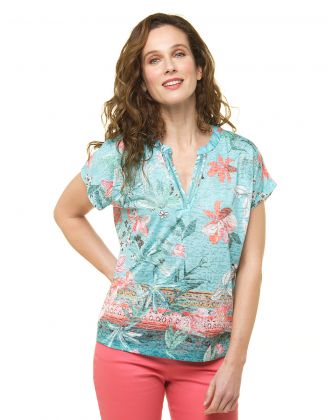 T-shirt bleu imprimé