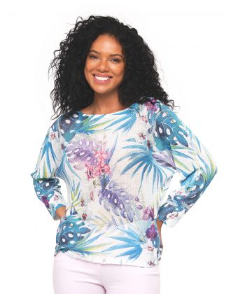 Pull fantaisie ecru