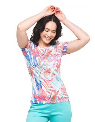 T-shirt bleu imprimé