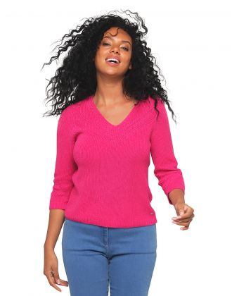 Pull rose fuchsia irisé