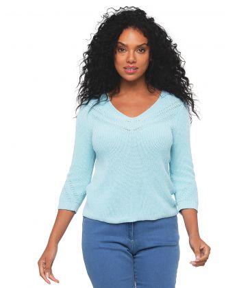 Pull bleu ciel irisé