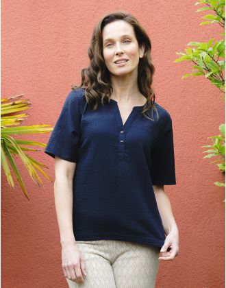 T-shirt coton bleu marine