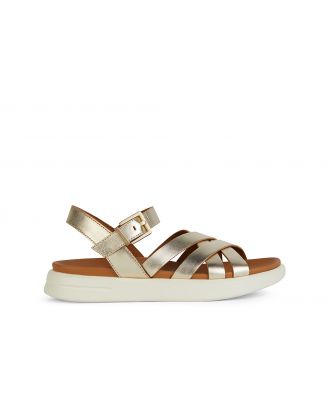 Sandales cuir lisse or