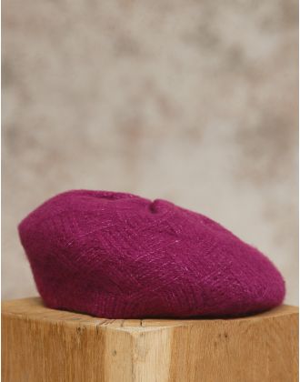 Béret maille violet