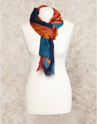 Foulard orange imprimé