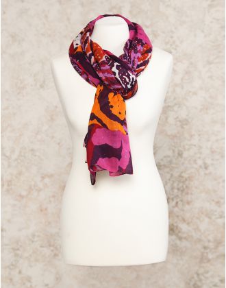 Foulard orange imprimé