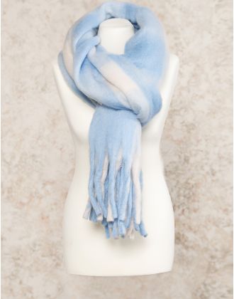 Echarpe chaude bleu blanc