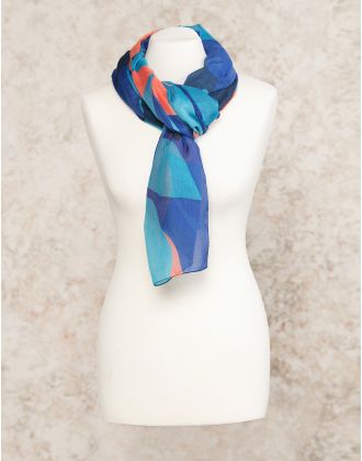 Foulard bleu imprimé