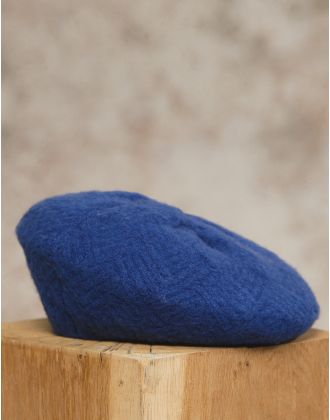 Béret maille bleu