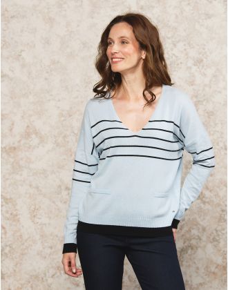 Pull V laine et cachemire