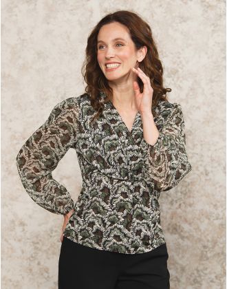 Blouse feuillage vert