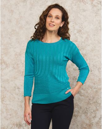 Pull chic brillant vert