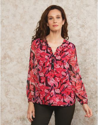 Blouse rose motif floral