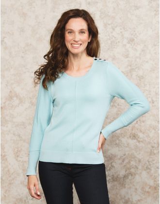 Pull fin vert d'eau