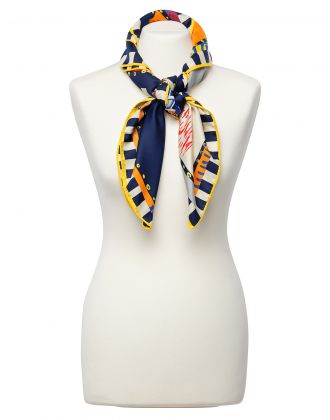 Foulard marine imprimé