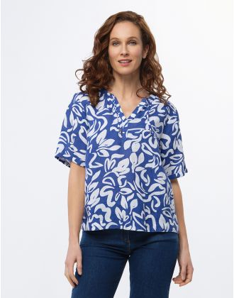 Blouse bleu coton