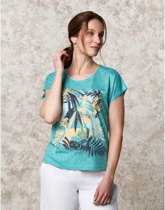 T-shirt bleu sérigraphie