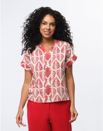 Blouse imprimé rouge