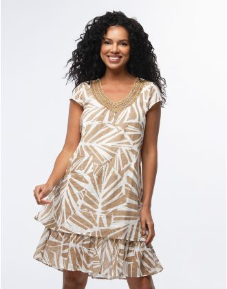 Robe gaze de coton beige