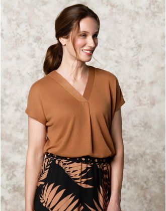 T-shirt fluide marron