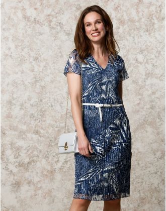 Robe dentelle marine