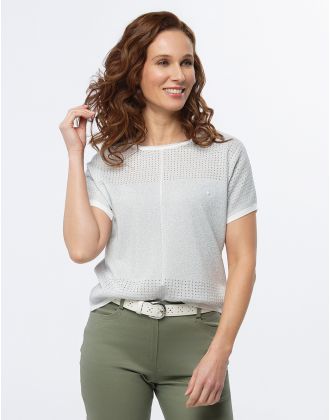 Pull argent manche courte