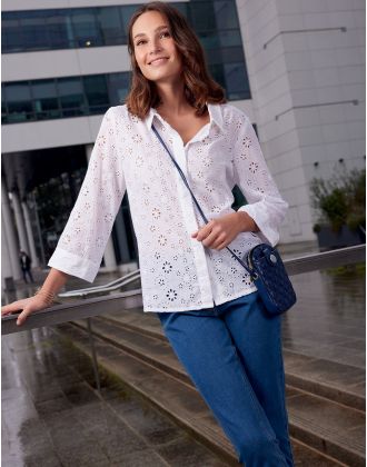 Chemisier blanc broderie