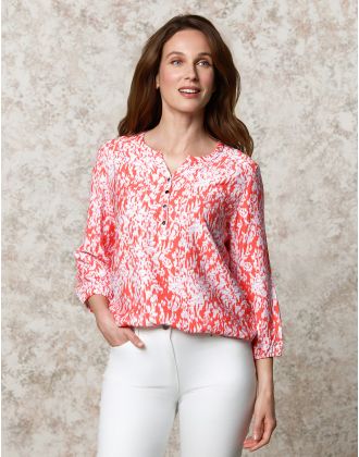 Blouse rouge imprimé