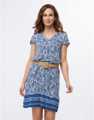 Robe fluide motif bleu
