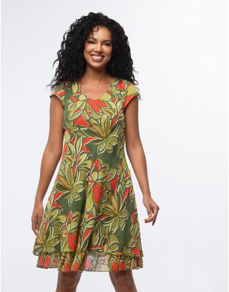 Robe gaze de coton motif