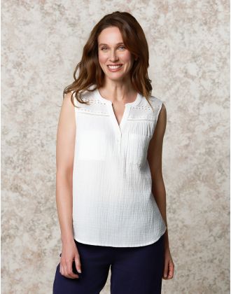 Débardeur coton blanc