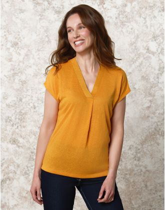 T-shirt fluide ocre