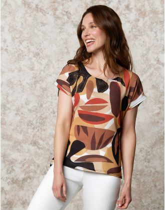 T-shirt bi-matière motif