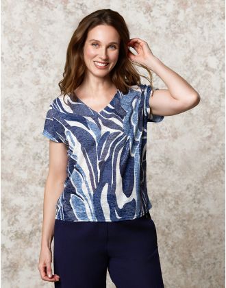 T-shirt à motif bleu